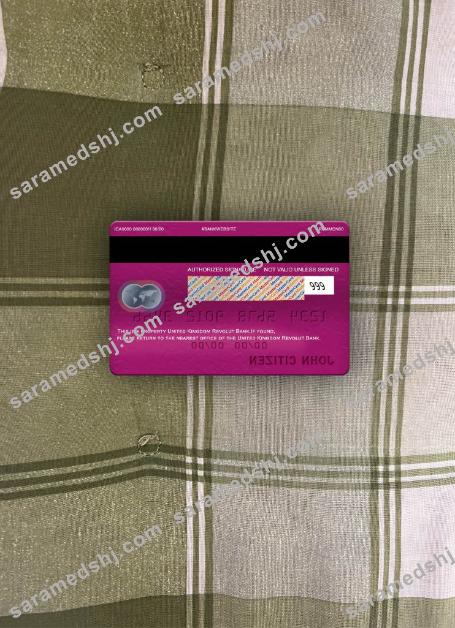 United Kingdom Revolut mastercard photolook back